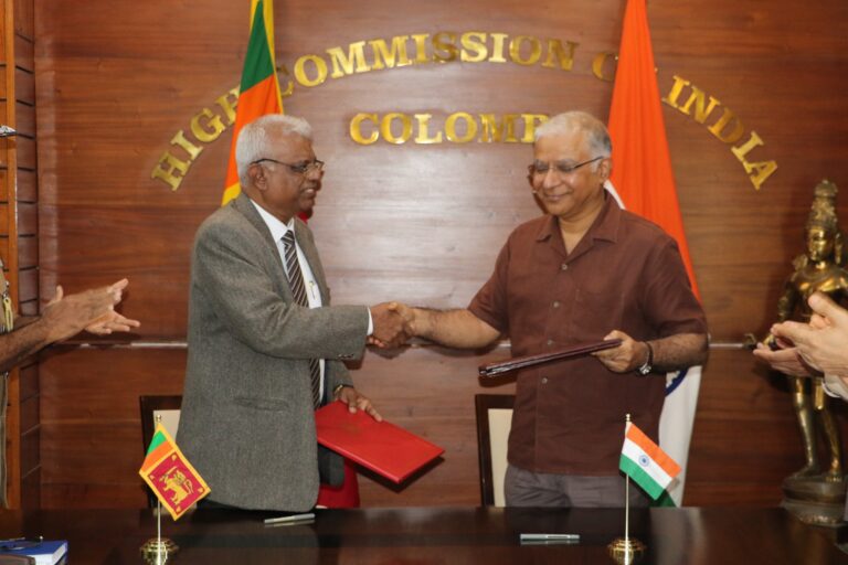 Signing of Memorandum of Understanding for providing a grant of Rs. 300 million from the Government of India to the Sri Lanka Police for the purchase of single cabs