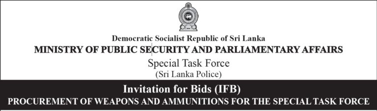Invitation to bid for the Procurement of Weapons and Ammunitions for the Special Task Force